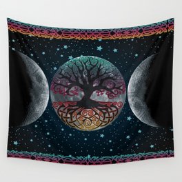 Autumn Esoteric Triple Moon V2 Wall Tapestry