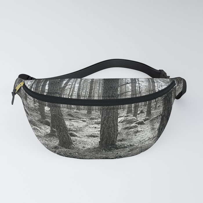 Spring Pine Forest in Black and White Fanny Pack