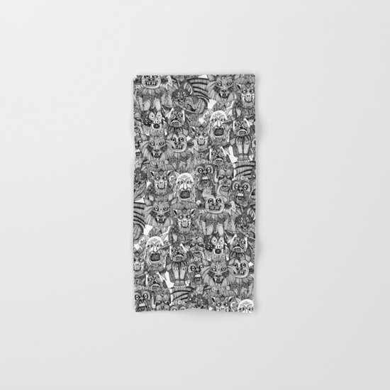 gargoyles black white Hand & Bath Towel