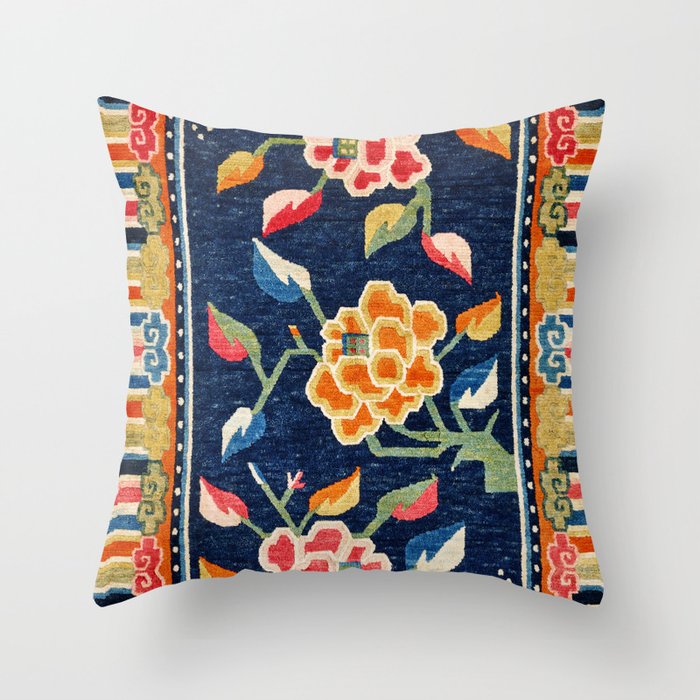 Khampa Dzong Khaden South Tibetan Sleeping Rug Print Throw Pillow