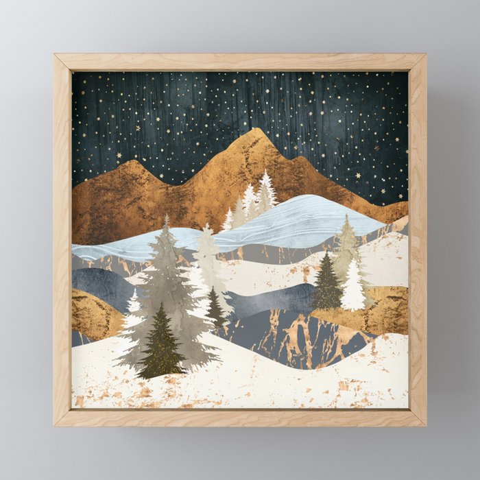 Winter Stars Framed Mini Art Print