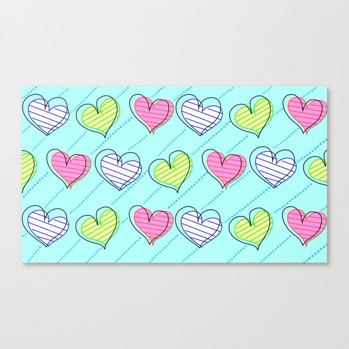 Colores hearts Canvas Print