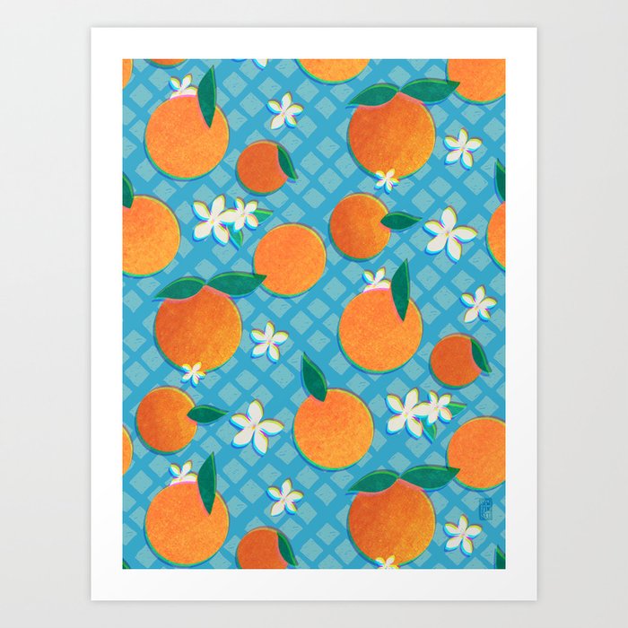 Oranges and Blossoms Art Print