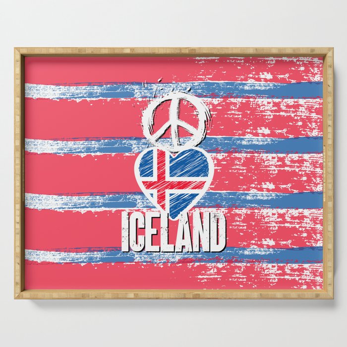 Peace Love Iceland Serving Tray
