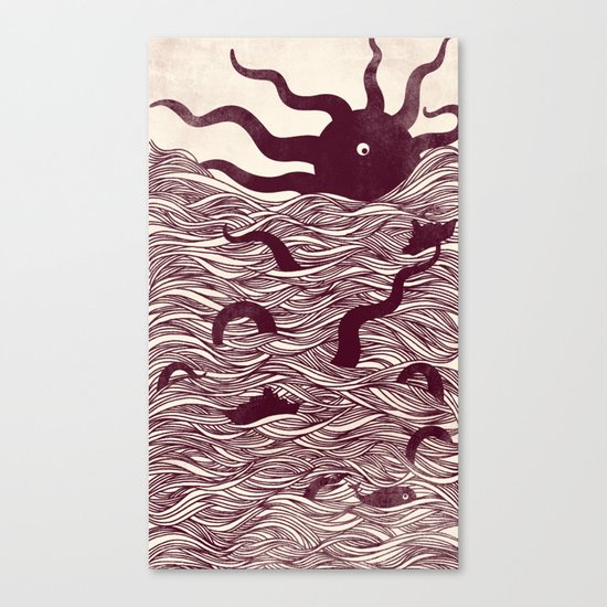 Octopus The Rising Sun II Canvas Print