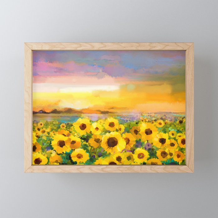 Sunflower art Framed Mini Art Print