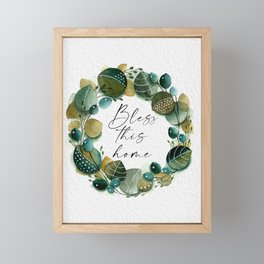 Green Leafy Wreath Framed Mini Art Print