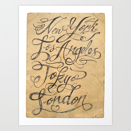 freehand cities Art Print