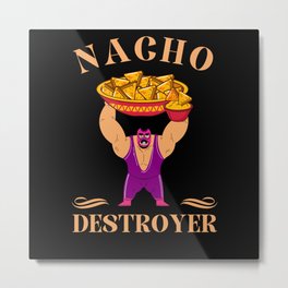Nacho Destroyer Wrestling Lucha Libre Metal Print