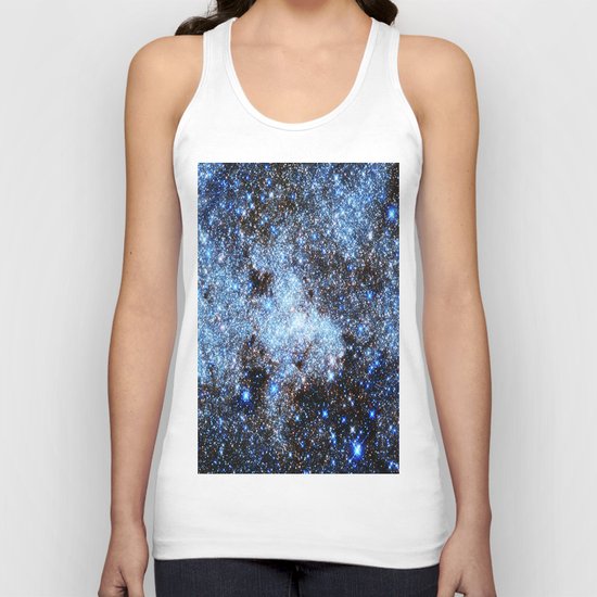 gAlaxY : Blue Sparkle Stars Unisex Tank Top