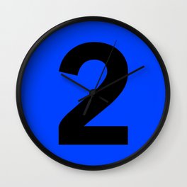 Number 2 (Black & Blue) Wall Clock