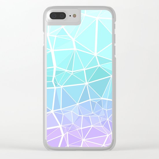 Cyan, Turquoise, and Purple Triangles Clear iPhone Case
