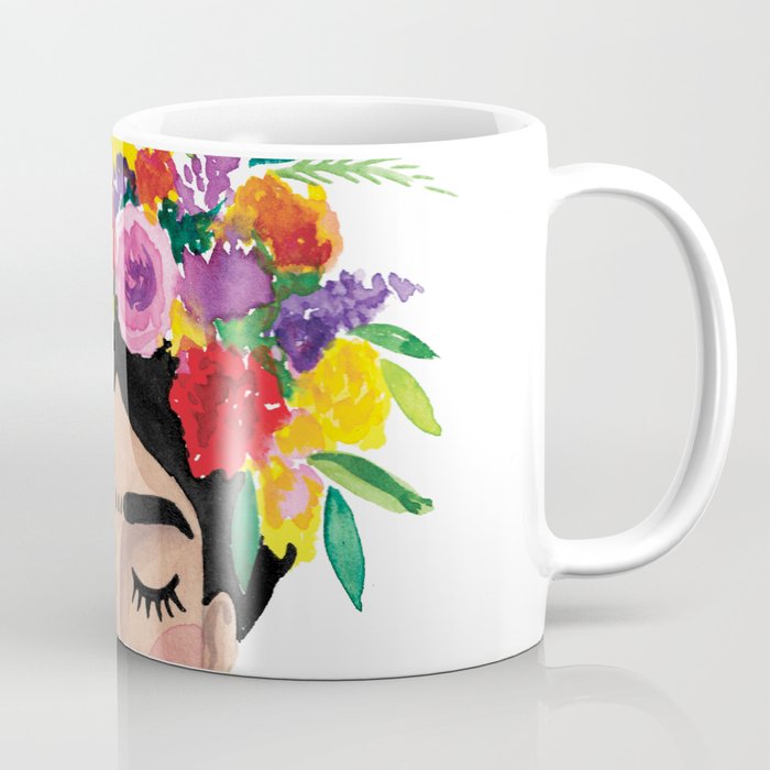 Floral Frida - Black & White Coffee Mug