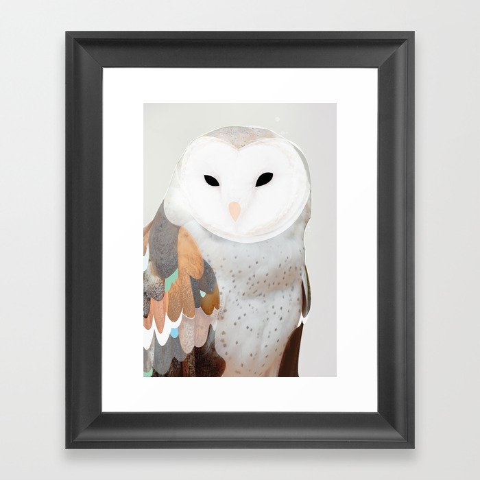 WHITE OWL Framed Art Print