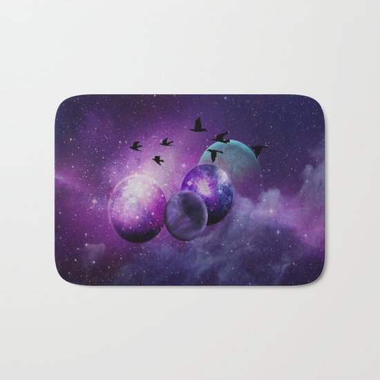 Space birds Bath Mat