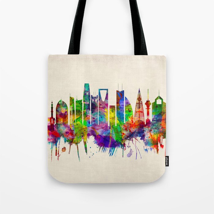 Riyadh Saudi Arabia Skyline Tote Bag by NextWay Art Society6