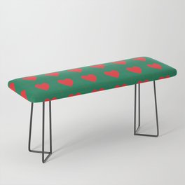 Teal red hearts pattern Bench