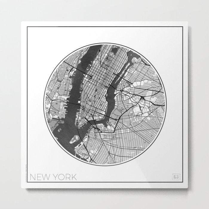 New York Map Universe Metal Print