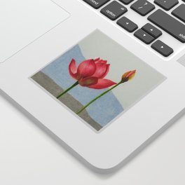 Blooming peach lotus 2 Sticker