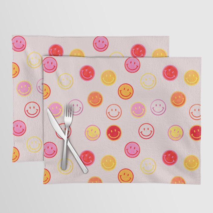 Smiling Faces Pattern Placemat