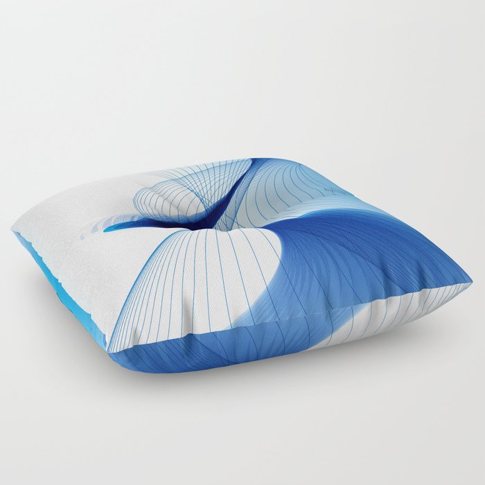ABSTRACT BLUE LINEAR BACKGROUND. Floor Pillow