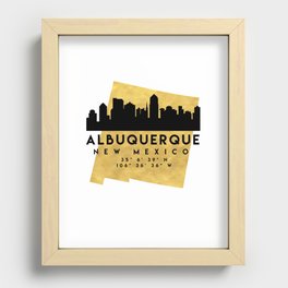 ALBUQUERQUE NEW MEXICO SILHOUETTE SKYLINE MAP ART Recessed Framed Print