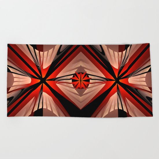 Winter abstract with red Beach Towel