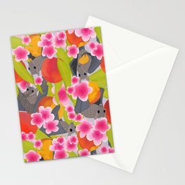 Bats and Peaches Stationery Card