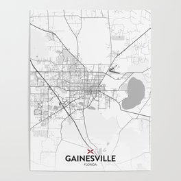 Gainesville, Florida, United States - Light City Map Poster