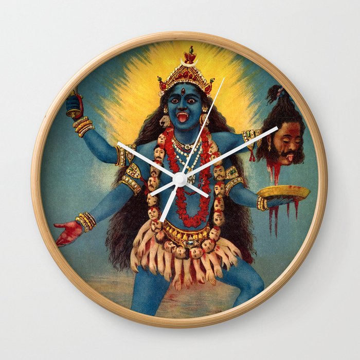 Goddess Kali by Raja Ravi Varma Wall Clock
