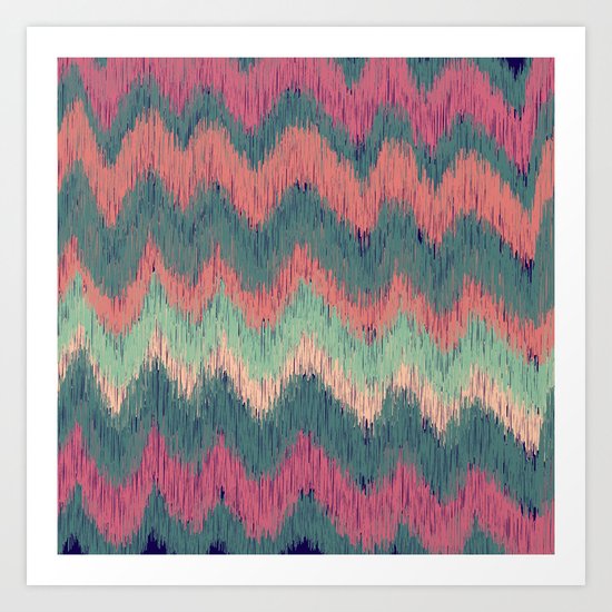 IKAT CHEVRON Art Print