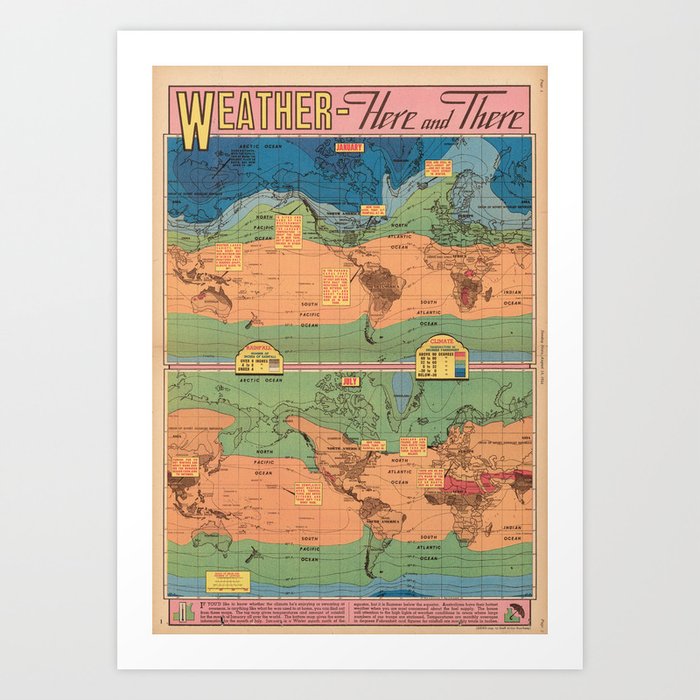 Weather - Here and There. 1944. Art Print