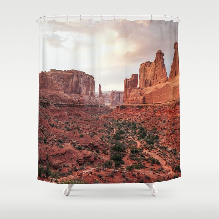 Fire Red Rock Formations in Utah Shower Curtain