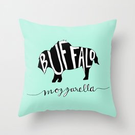 Buffalo Mozzarella Teal Throw Pillow