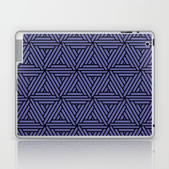 Black and Periwinkle Shape Mosaic Pattern 2 - Pantone 2022 Color of the Year Very Peri 17-3938 Laptop & iPad Skin