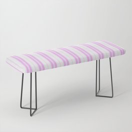 Lilac Pink and White Vintage American Country Cabin Ticking Stripe Bench