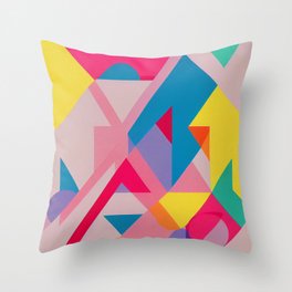 90s Colorful Abstract 9 Throw Pillow