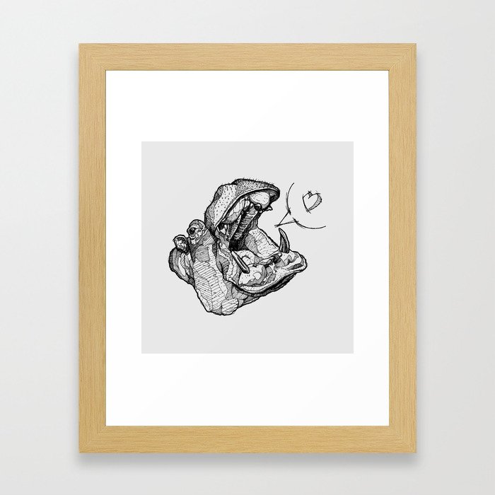 Hippos need love Framed Art Print
