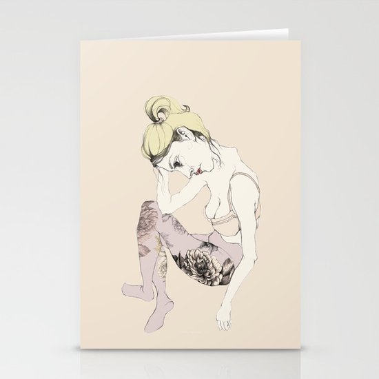 With stockings of flowers Stationery Cards