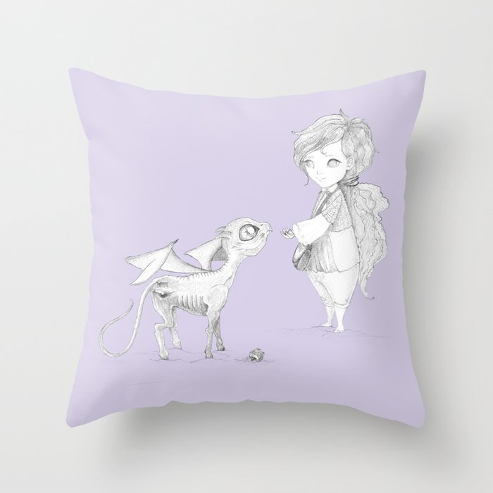 Luna Lovegood and baby thestral Throw Pillow