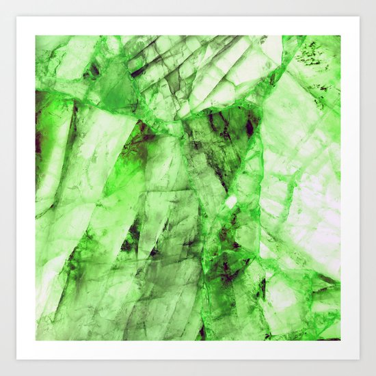 Green crystal Art Print