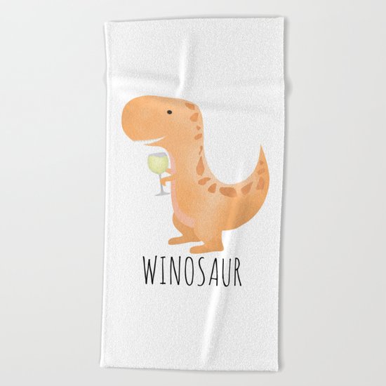 Winosaur | White Wine Beach Towel
