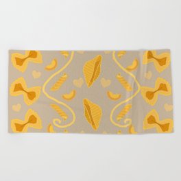 I Love Pasta Pattern Beach Towel