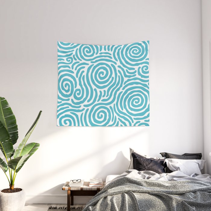 Light Blue Wall Tapestries Society6