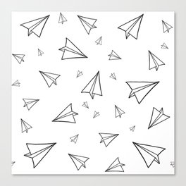 Paper Airplane Pattern | Line Drawing Canvas Print
