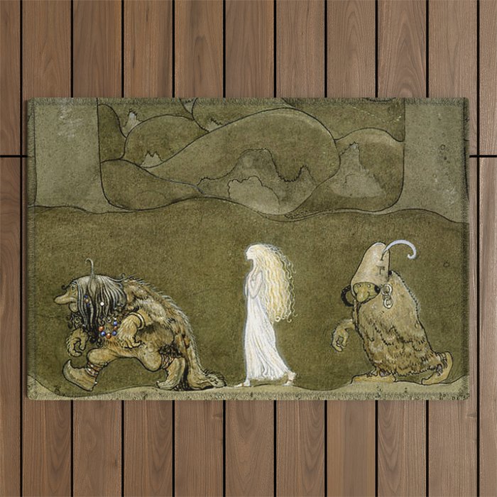 “The Princess and the Trolls” Watercolor by John Bauer Outdoor Rug