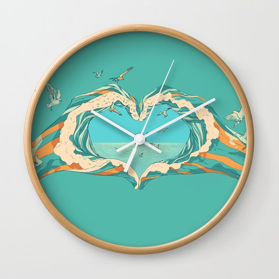 My Heart & The sea Wall Clock
