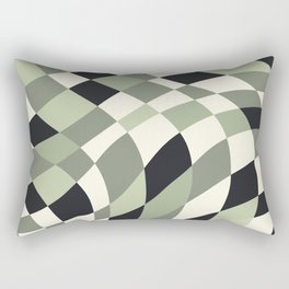 Sage green checkered wave Rectangular Pillow