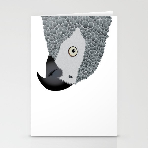 African Grey Parrot Stationery Cards