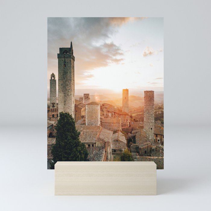 san gimignano towers Mini Art Print